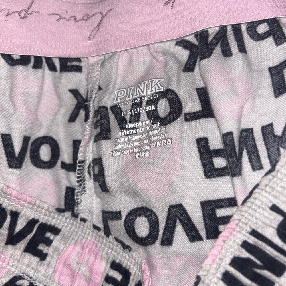VS PINK sleep bottoms size large love pink